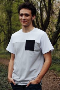 Tee-shirt manches courtes Antoine - Blanc/gris - Léa Maïe Clothing